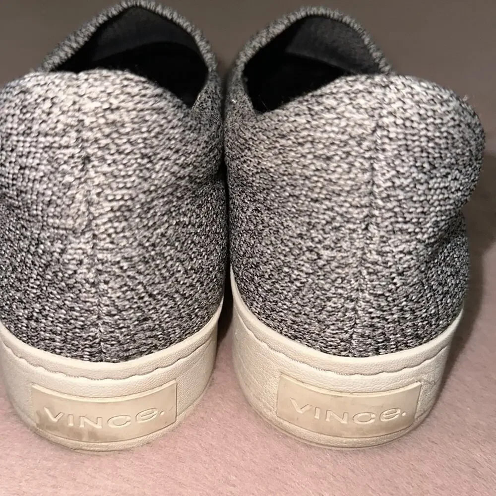 Vince Grey Marl Wash Knit Slip-On Platform 8.5